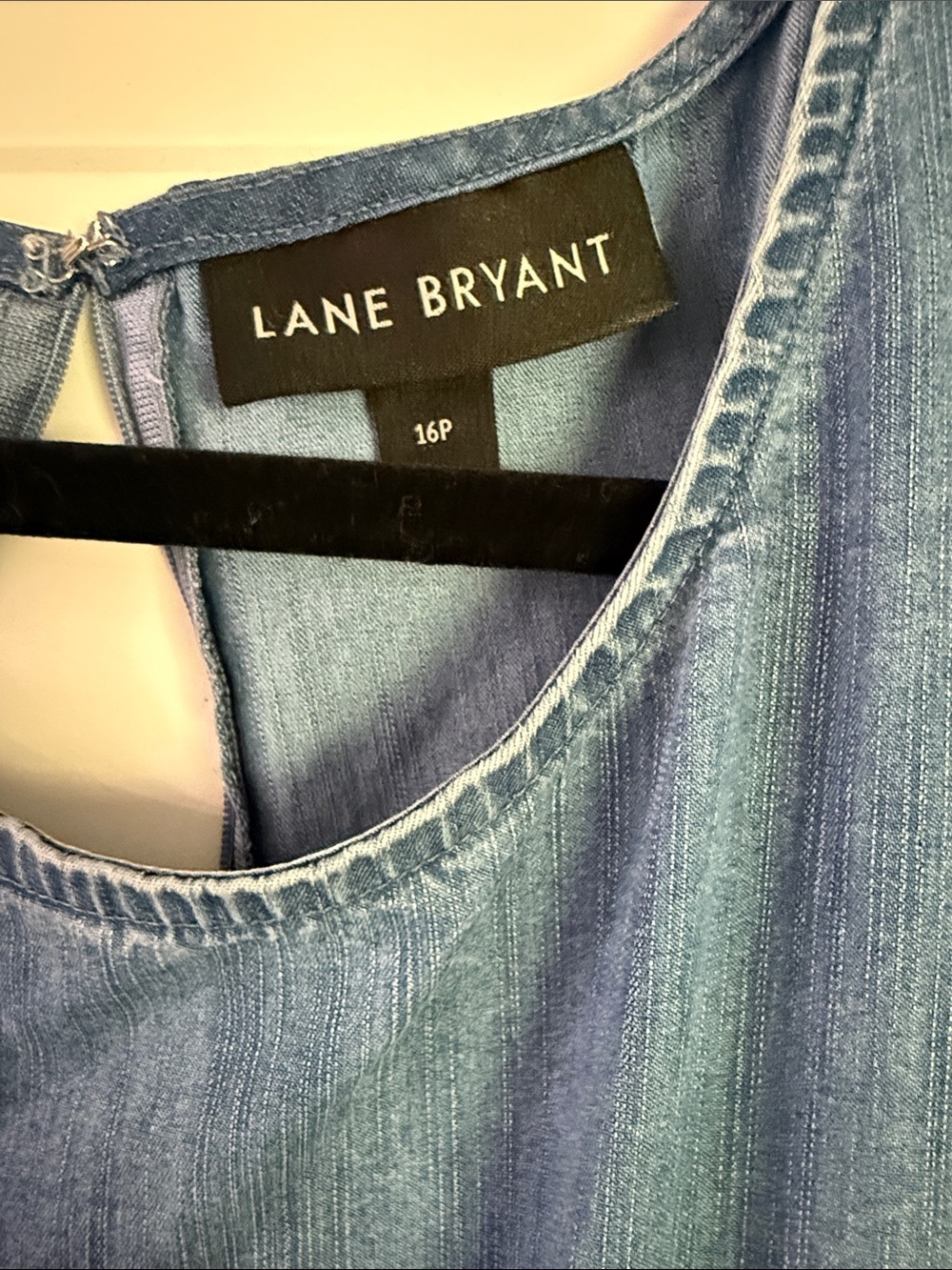 Lane Bryant Blue Denim-Look Belted Jumpsuit - Picture 2 of 2
